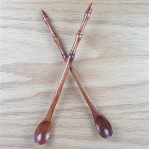 Cuillères 100pcs / lot créatives à manche longue café cuillère japonais remuant petite poudre en bois miel charmant scoop