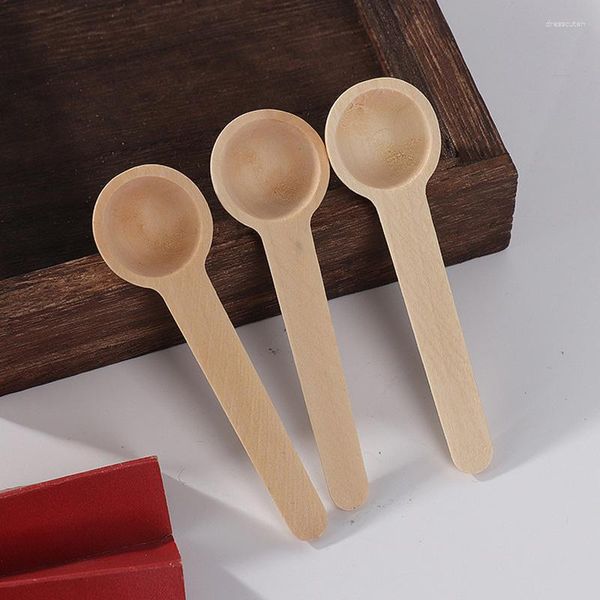 Cucharas 10 unids Mini cuchara de madera Vajilla de madera Anti-escaldado Té Café Agitación Cocina Utensilio de cocina Herramienta Sopa Cucharadita