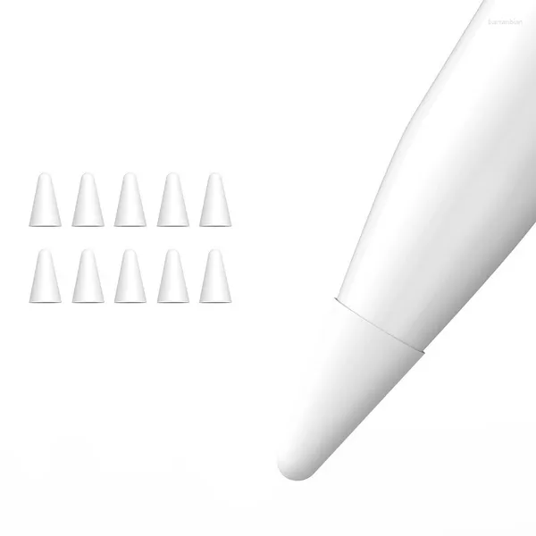 Cucharas 10 piezas de silicona de repuesto funda protectora para Apple Pencil 1ª 2ª pantalla táctil lápiz capacitivo blanco