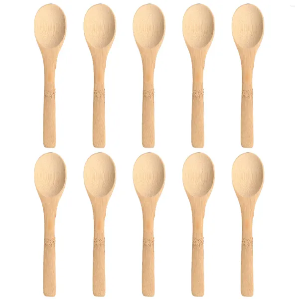 Cucharas 10pcs condimentos multipropósito ligeros de madera de bambú de bambú para condimentos para té de café con aceite