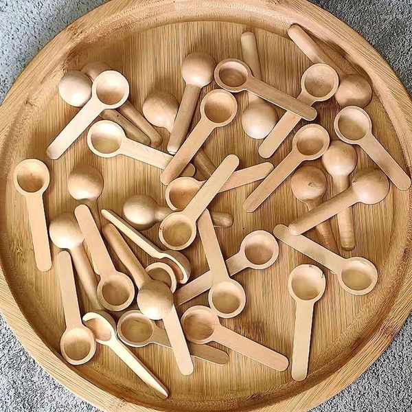 Cuillères 10 pièces petites en bois pour le miel café sel assaisonnement cuisine maison cuisson pots à épices Scooper outils de mesure