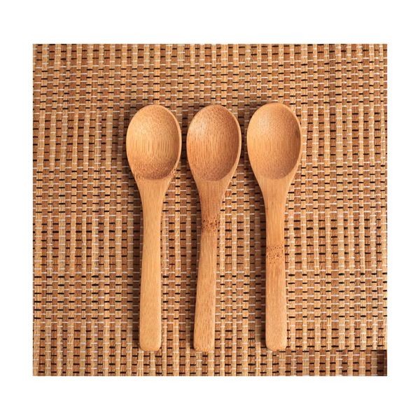 Cucharas de 12.8x3cm Mamen de madera Bamb￺ Coffee de miel de miel Cocina delicada Connt Small Scoop Drop entrega Home Garden Dh2fk