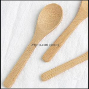 Cuillères 13 cm miel petites cuillères en bois cuillère en bambou créative mini bébé écologique vente en 0 58RB J1 livraison directe maison jardin Ki Dhviq