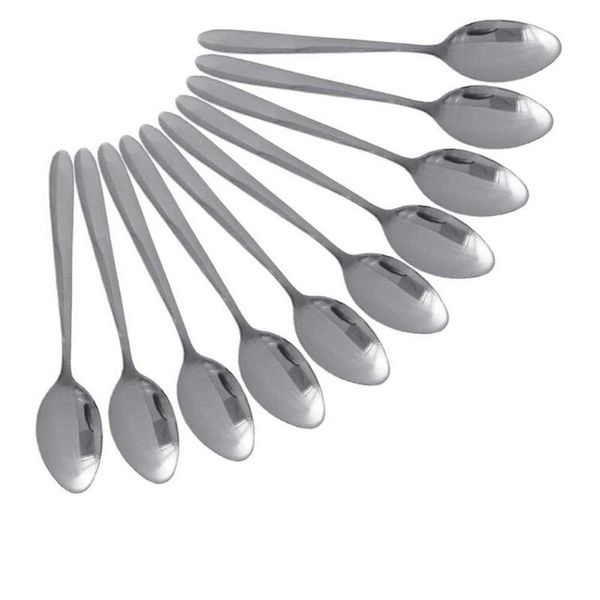 Cuillères 15cm Laguiole Style Cuillère À Café En Acier Inoxydable Mini Cuillère À Café Petit Dessert Thé Manche Creux Argent Vaisselle 10pc #41