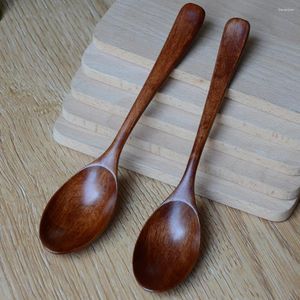 Cuillères 1pc lot cuillère en bois bambou cuisine ustensile outil de soupe