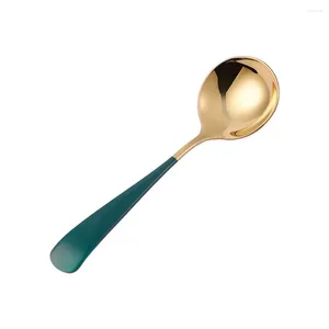 Cuillères 1pc en acier inoxydable tête rond servant du dessert cuillère à café cuillère à café multi-usage pour la soupe à la cuisine de la cuisine