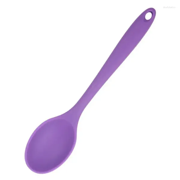 Cuillères 1 pièces cuillère en Silicone colorée résistant à la chaleur antiadhésif riz ustensiles de cuisine vaisselle apprentissage cuisine outil de cuisine