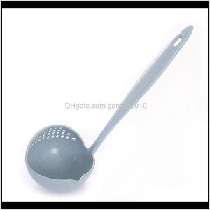 Lepels 2 in 1 Soep Lange Handvat Home Zeef Koken Colander Keuken Scoop Plastic Gladlepel Servies Lepel VPOK3 ROEVF