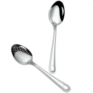 Cucharas 2 PCS Servicio de acero inoxidable Servicio Cuchara de macetas Hogares Utensilios de cocina Accesorio de cocina Pequeñas cubiertas diarias