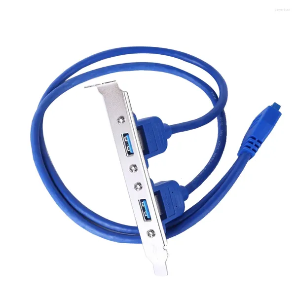 Cucharas Cable de extensión de deflector USB 3,0 Dual de 20 pines, soporte de expansión de Panel trasero USB 3,0 de alta velocidad, placa base de 2 puertos