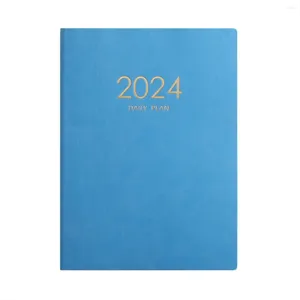 Cuillères 2024 Plan bleu carnet de notes épaissi quotidien hebdomadaire fournitures scolaires de bureau