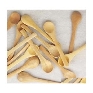 Cuillères 20 Pcs / Lot 5 Pouces Cuillère En Bois Écologique Japon Vaisselle Soupe Scoop Café Miel Thé Tête Ronde Agitateur 381 R2 Drop Delivery Dhrw8