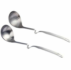 Cucharas 2 uds cucharón de sopa cuchara ranurada olla colgante colador herramienta de cocina 3941514