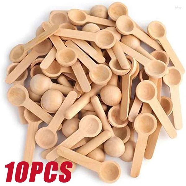 Cuillères 3-10pcs petites cuisine assaisonnement miel café cuisiner haricot salin épice pot en bois outils