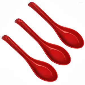 Cuillères 3 pcs cuillère asiatique soupe chinoise quotidienne utilise des accessoires de cuisine en silicone à manches longues jetables