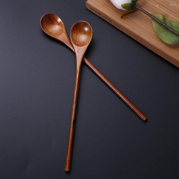 Cucharas, 3 piezas, cuchara mezcladora de madera, juego de madera Natural, utensilios de cocina para servir postres para revolver