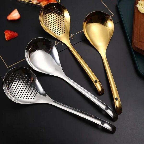 Cuillères 304 en acier inoxydable grand collander soupe skimmer ladle cuisine filtre ramen cuillère huile casse de table ustensiles de cuisine pour la maison