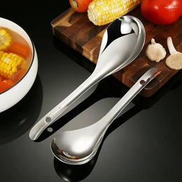 Colheres 304 Aço Inoxidável Pequeno Chapéu Ramen Sopa Concha Arroz Servindo Colher Colheres Long Handle Talheres