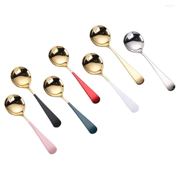 Cucharas 3pcs Cuchara de acero inoxidable Cuchara de postre Sirviendo sopa Ramen Fideos japoneses para