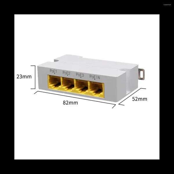 Spoons Extensor POE Gigabit de 4 puertos 1000M 1 a 3 Conmutador de red IEEE802.3Af/At PlugPlay para cámara IP NVR AP