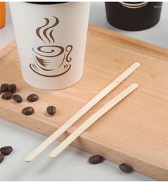 Cuillères 5000 pcs 14cm 19cm Mélanges de café en bois naturel jetable 5,5 "7,5" boisson boisson boisson Stir Cupcake bâtons de café