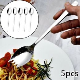 Cuillères 5pcs en acier inoxydable à la soupe spork nouilles nouilles à fourchette de fourchette de table de table créative design outils de cuisine nouilles