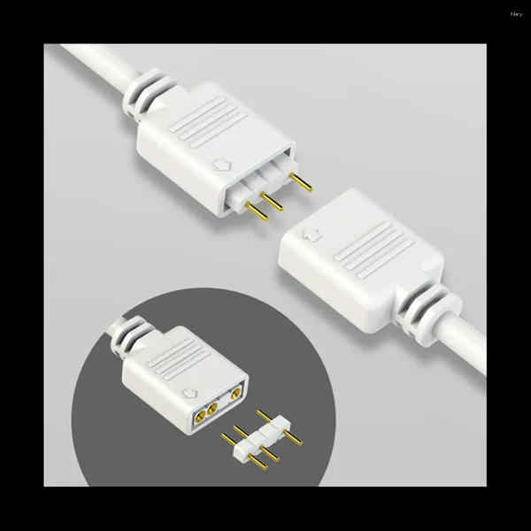 Cucharas de 3V Cable de extensión de 3 pines para la conexión de la placa base de la computadora Conexión argb divisor negro