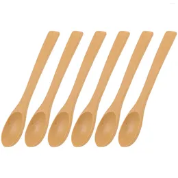 Lepels 6 stuks goede bamboe honinglepel mengen voor thuis huishouden lange steel dessert kind