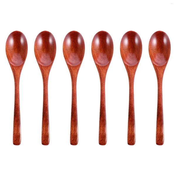 Cuillères 6 PCS outils de cuillère en bois massif de style japonais cuisinant des fournitures de fête en bois soupe mala