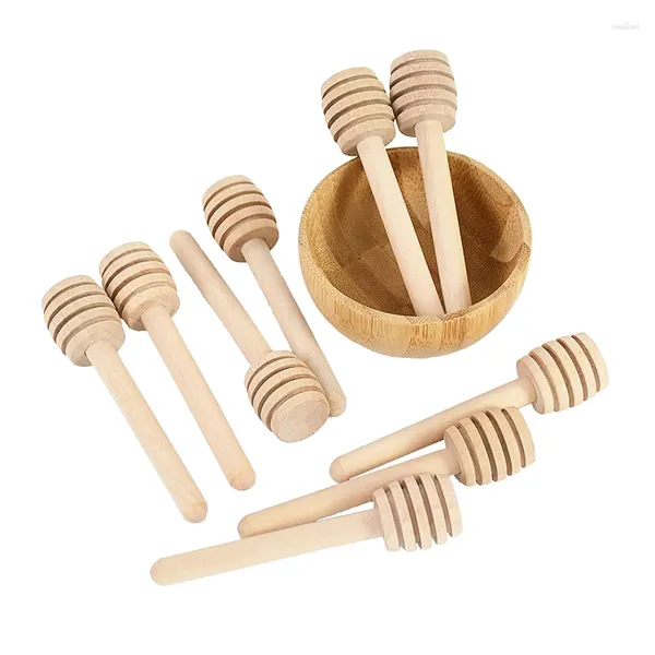 Cucharas 6 piezas palo agitador de miel Mini herramienta de postre ecológica de madera café té de la leche accesorios para agitar tienda suministros de cocina