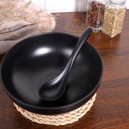 Cuillères 6pcs Cuisine servantes en mélamine Spoon Soupware Soup Table Wining Dining Dessert (noir)