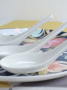Juego de cucharas de 6 uds., cuchara de arroz chino de porcelana blanca lisa, cuchara de porcelana de cerámica, cena de bebé, sopa kis, cucharón de helado coreano 230302