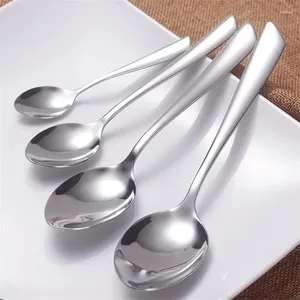 Cucharas 6 piezas Cena de acero inoxidable Spoon Spoon Tespoon Crema de fruta Conjunto de café Cadena de mesa coreana 4 Tamaño