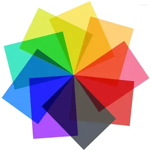 Cuillères 9pcs filtre de lumière de gel correction de couleur superpositions colorées éclairage de film pour vidéo po scène (multicolore)
