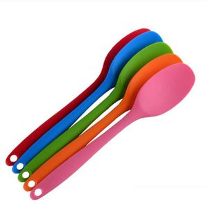 Spoons Cake Butter Spata Sile Spoon Mixing Long-Handled Cooking Utensils Tableware Kitchen Soup Mixer Tools Drop Delivery Home Garden Dhsua