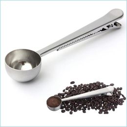 Cuillères cuillères en acier inoxydable durable avec sac à soupe de coffre à thé hachée Coffee Scoop de joint de poudre de mesure des outils de mesure