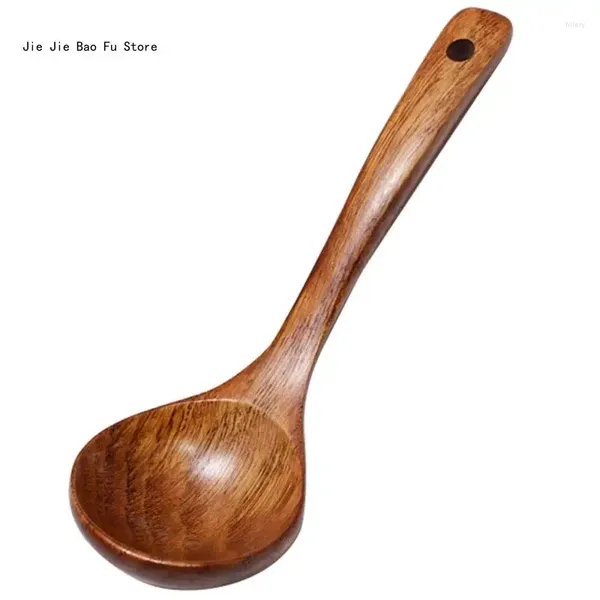 Cuillères E8BD roman japonais en bois vieille laque cuillère à soupe ménage cuisine bouillie nouilles pot