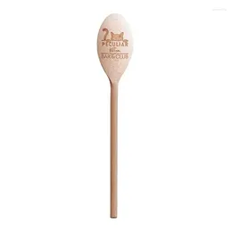 Cucharas de madera grabada cuchara divertida herramienta de cocina de té para restaurante en casa regalos de Navidad amigos y familias