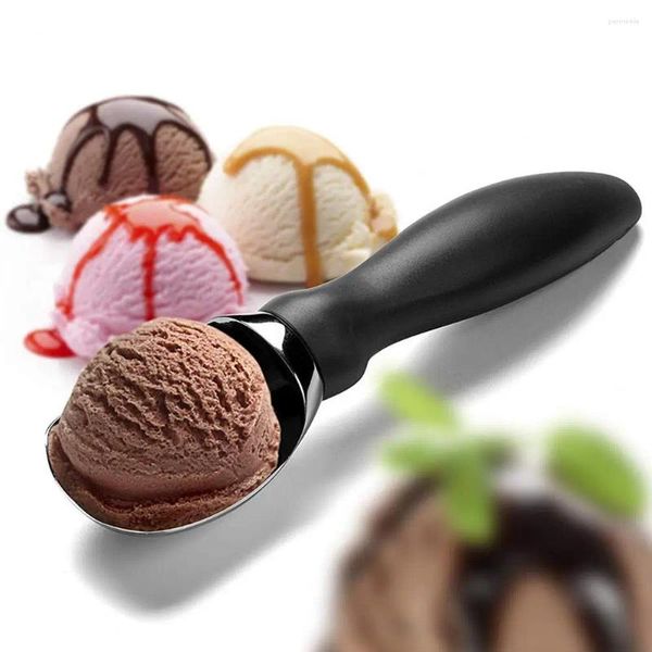 Cuillères à crème glacée ergonomique Scoop en acier en acier inoxydable avec poignée confortable Spade lourde tête incurvée facile pour la cuillère