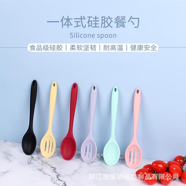 Cuillères Filtre Cuillère Résistant À La Chaleur Antiadhésif Cuisson À Long Manche Silicone Dense Passoire Cuisine Outils