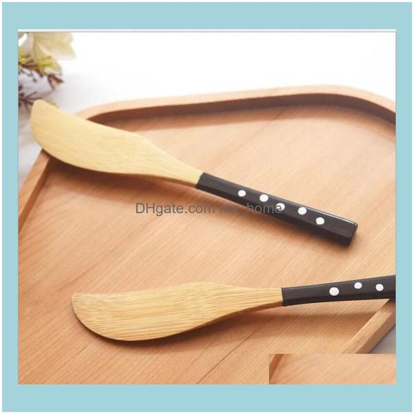 Cucharadas de cubierta de cucharadas, bar de comedor Gardendotwares de mesa negro cuchillo de bamb￺ pastelero postre de cuchara hecha a mano Cantina de cocina casera