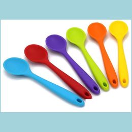 Cuillères cuillères de qualité alimentaire Mélange de couleur SILE FONCTION MTI TRIMPET INSATION DE CHATEUR ECO FIMILITY Cooking Spoon Kitchen Tool 3Hye1 Drop délivre DHHR7