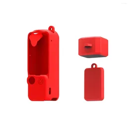 Cuillères pour caméra DJI OSMO Pocket3, coque en silicone, multifonction, pratique, corps d'objectif, couvercle de protection rouge