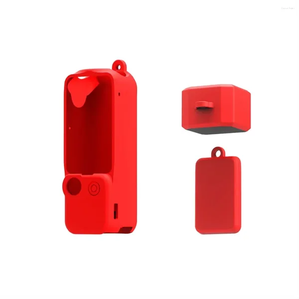 Cucharas para DJI OSMO Pocket3 Cámara Funda de silicona Multifuncional Conveniente Lente Cubierta protectora del cuerpo Rojo