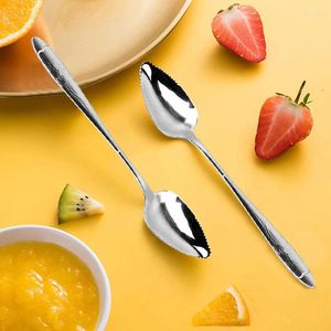 Cucharas raspando frutas cuchara acero inoxidable helado serramado postres baby baby suministros de cocina caseros complementarios