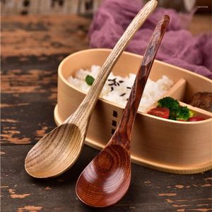 Cuillères cuillère à miel cuisine japonaise, dîner à Long manche pour enfants, soupe de riz, Gadgets de cuisine en bois, vaisselle