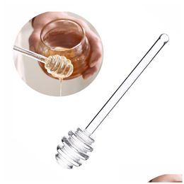 Cuillères Miel Remuer Bâton Verre Dipper Sirop Distributeur Bâtons Creative Café Confiture Mélange Fournitures Pour Jar Drop Livraison Maison Jardin Ki Dhqej