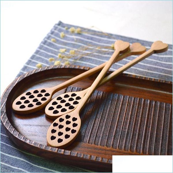 Cuillères Miel Remué Cuillère Vaisselle Creative Forme De Coeur Manche En Bois Louche Pour La Maison Outils De Cuisine Couverts Accessoire 3 59Xh FF Dr Dhr4B