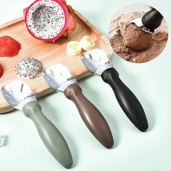 Scoop de crème glacée aux cuillères avec poignée confortable Spade lourde Spade Easy Desert Manupose en acier inoxydable Tête courbe
