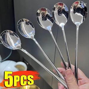 Lepels lange handgreep lepel en vork huishouden keuken soep fruitvorken bestek dessert dessert koffietheelspoon flatware -gebruiksvoorwerpen